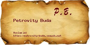 Petrovity Buda névjegykártya